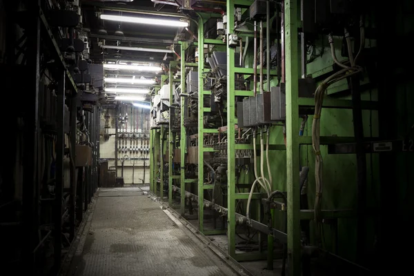 Electrical switchboards in an abandoned factory