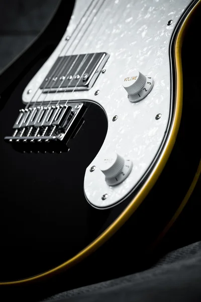 An electric guitar details, close up