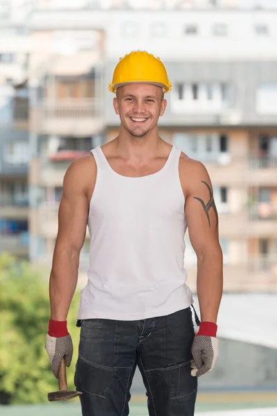 Construction Man Working With Hammer