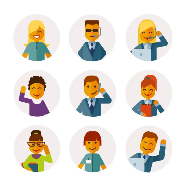 Set of  avatars of business people.
