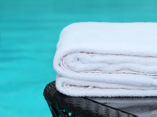 Clean white towel poolside