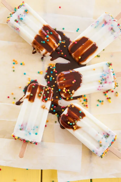 Frozen popsicles with sprinkles