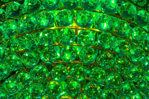 Closeup of emerald crystal pattern from a Chandelier