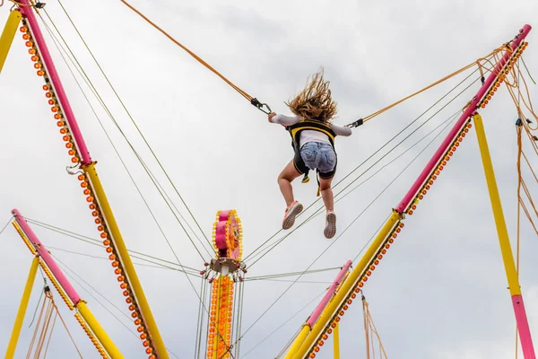 Jumping rubber band in an amusement park