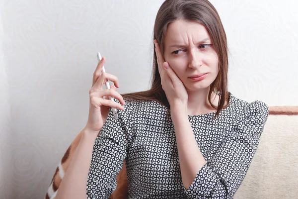 Portrait of pretty adult woman speaking on her mobile