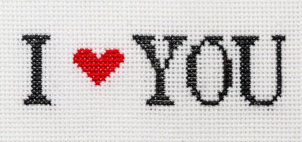 Вышивка крест love you Вышивка крест love you