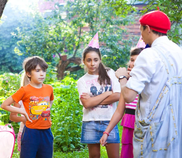 RUSSIA, MOSCOW, JULY 22, 2014: Country kids celebrate birthday p