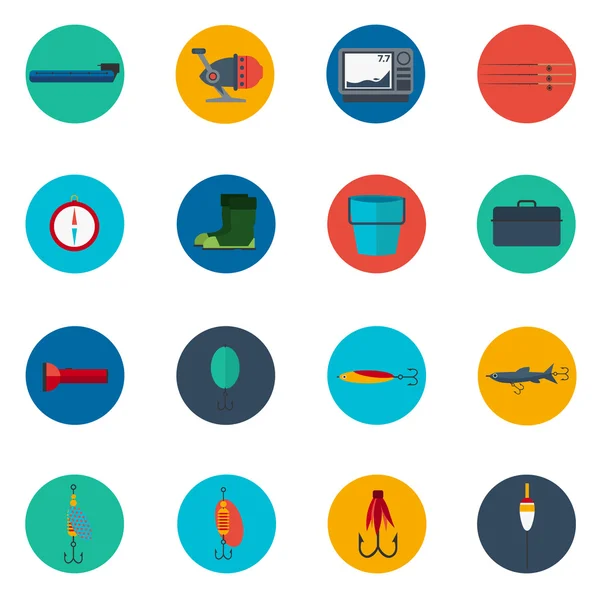 Fishing icons. Fishing icons set. Fishing icons collection. Fishing icons flat. Fishing icons vector