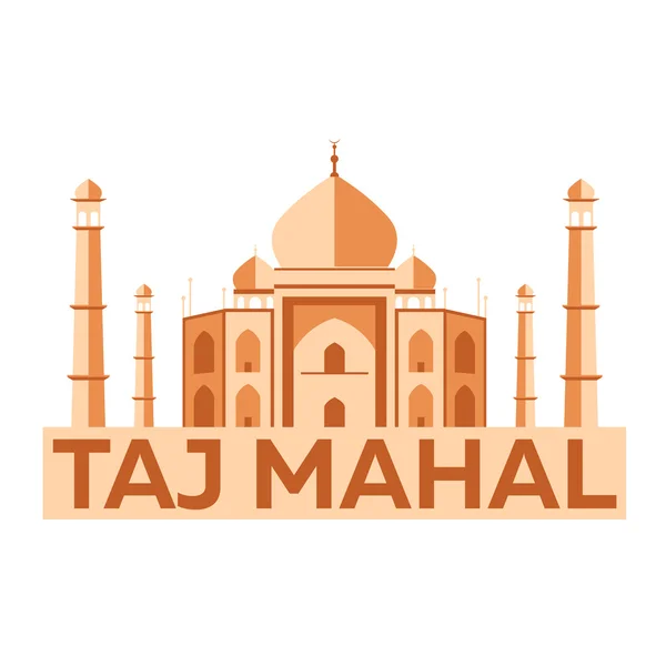 Taj Mahal. Agra. Indian architecture. Modern flat design. Vector illustration