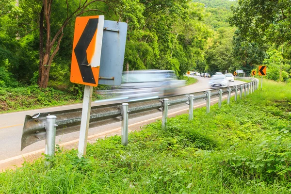 Motion blur of Cars on Winding Road