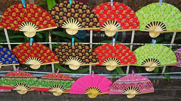 Traditional wooden handmade fan from chiang mai