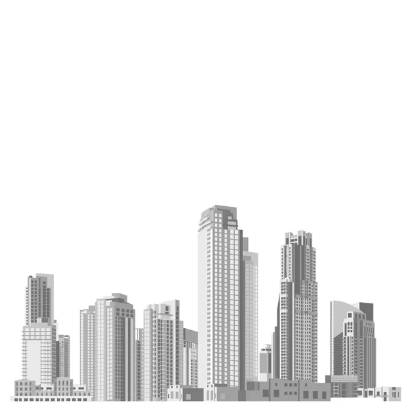 Set of vector skyscrapers with diverse architecture facades