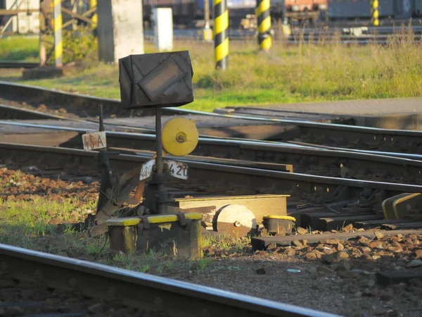 Old rusty metal train direction indicator