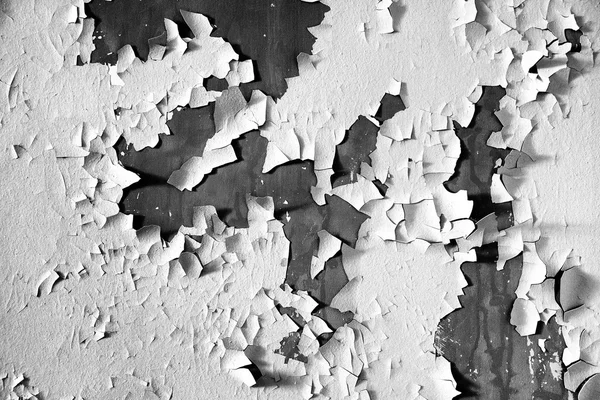 Old wall in abandoned building. Wall background in black and white photo. Grungy wall texture