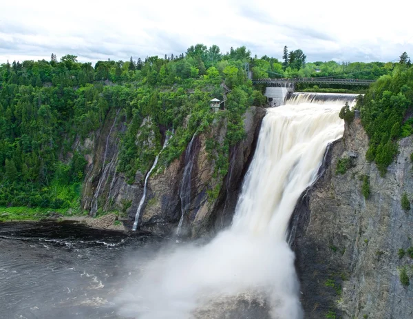 Waterfalls in Canada. Waterfalls in Quebec. The Montmorency Falls, or Chutes Montmorency in French, is one of the most popular tourist attraction in Quebec city.