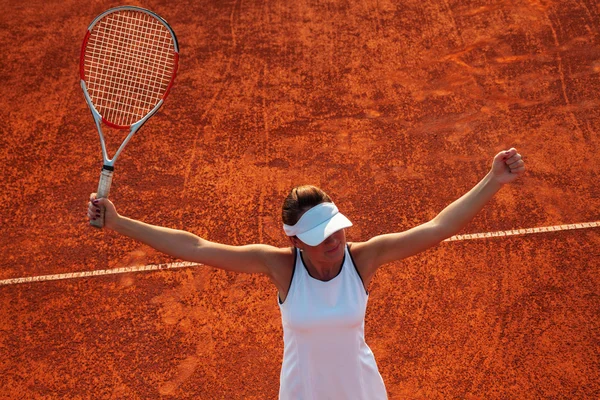 Atracttive Tennis Female Celebrating Success