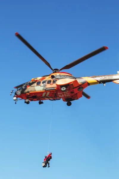 ALICANTE COAST, SPAIN - FEBRUARY 15. Search and rescue maneuvers