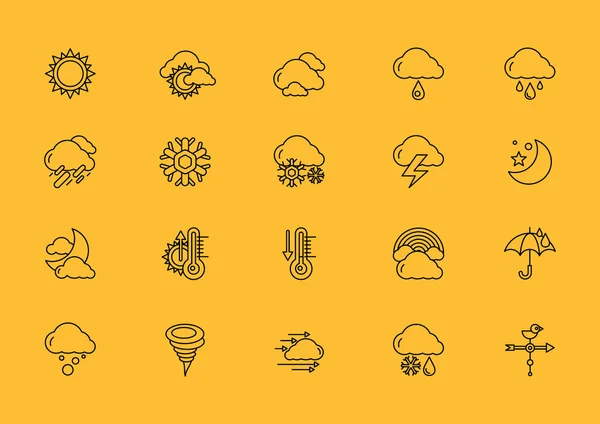 Symbols weather Set of Black Outline Icons