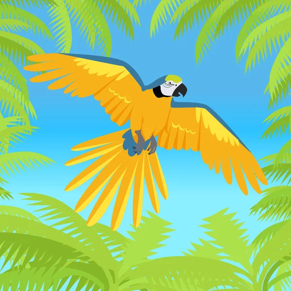 Ara Parrot Flat Design Vector Illustration