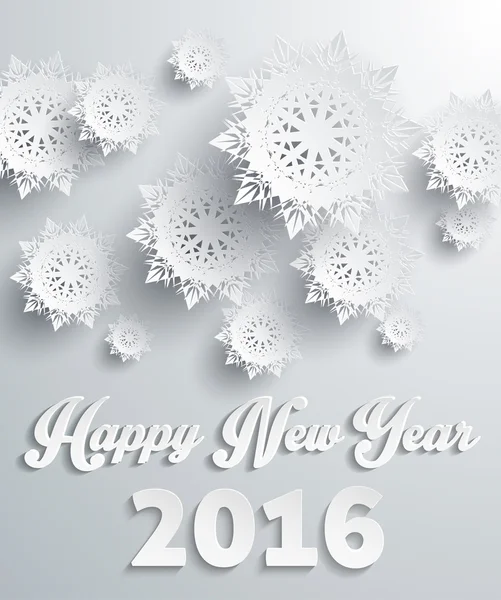 Happy New Year 2016 Snowflakes Background