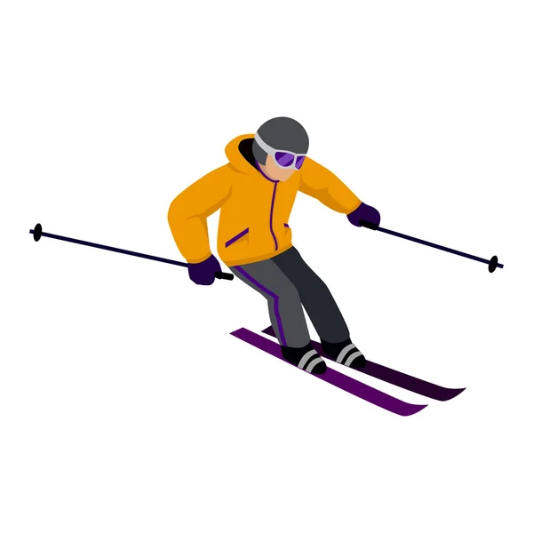 People Skiing Flat Style Design