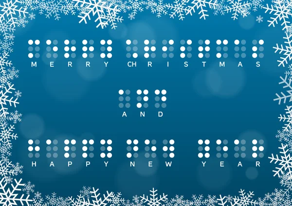 Merry Christmas and Happy New Year card with braille greeting