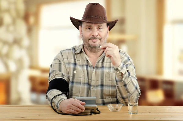 Cowboy promoting pills for high blood pressure treatment