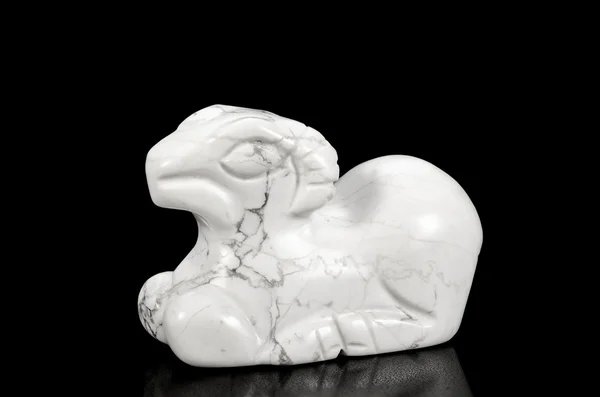 White howlite sheep figurine