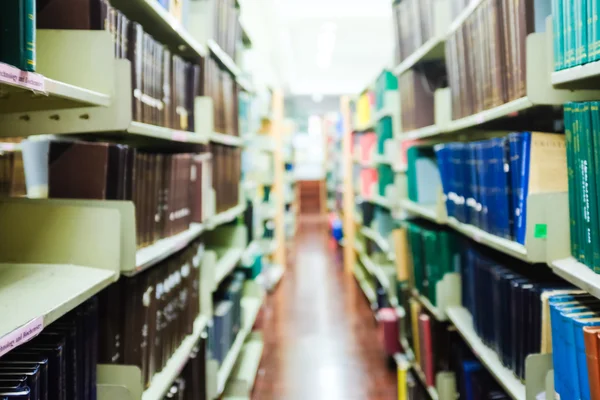 Blurred of books on the shelf