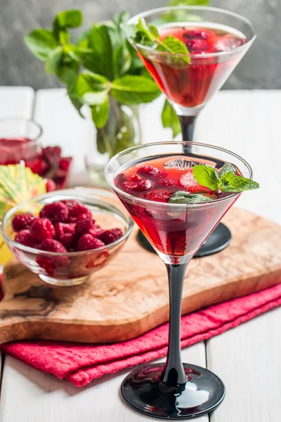 Red alcohol raspberry cocktail