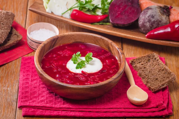 Soup with red beets