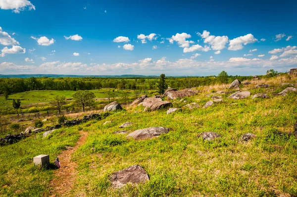 Path and rocks on Little Round Top, in Gettysburg, Pennsylvania.