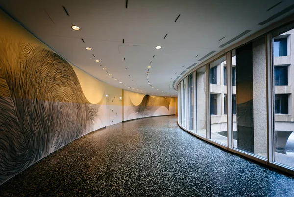 Interior hallway in the Hirshhorn Museum, in Washington, DC.