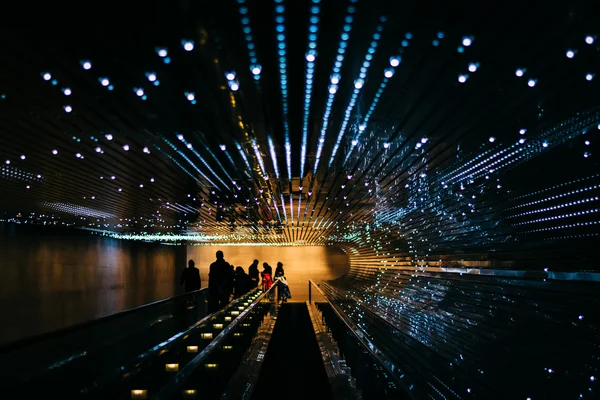 Underground moving walkway at the National Gallery of Art, in Wa