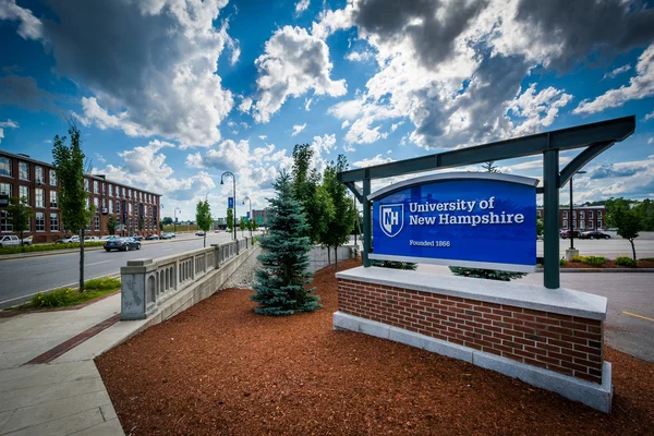 Sign for the University of New Hampshire, in Manchester, New Ham