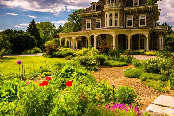 Garden and the Cylburn Mansion at Cylburn Arboretum in Baltimore