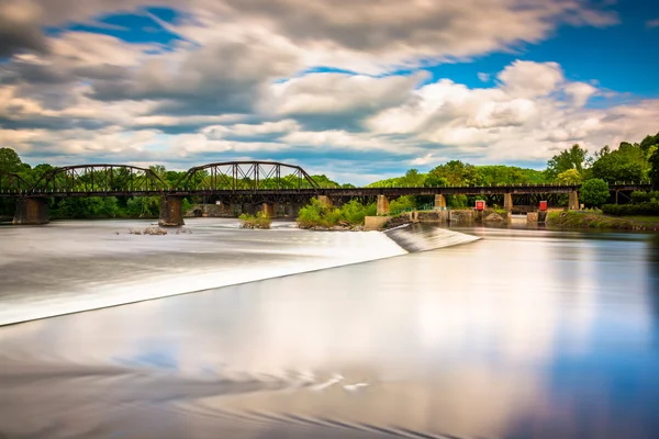 Long exposure of a dam  on the Delaware River in Easton, Pennsyl