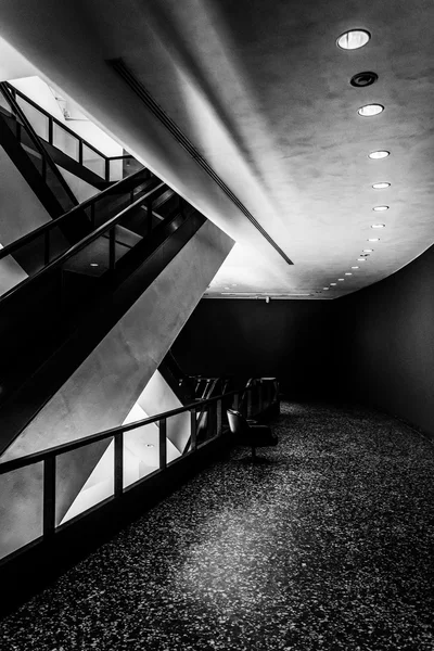 Modern architecture and escalators in the Hirshhorn Museum, Wash