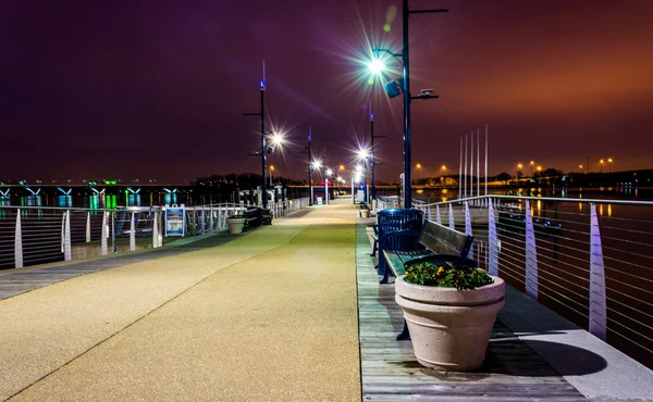 Pier at night, in National Harbor, Maryland.