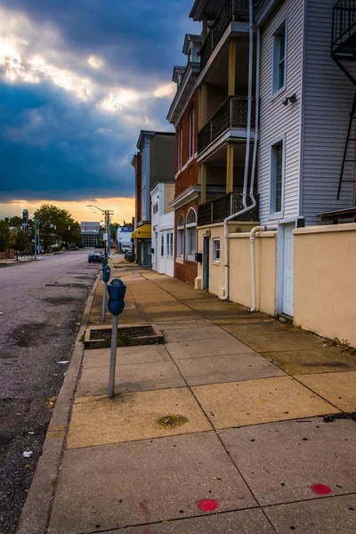 Sidewalk along 20th Street in Baltimore, Maryland.