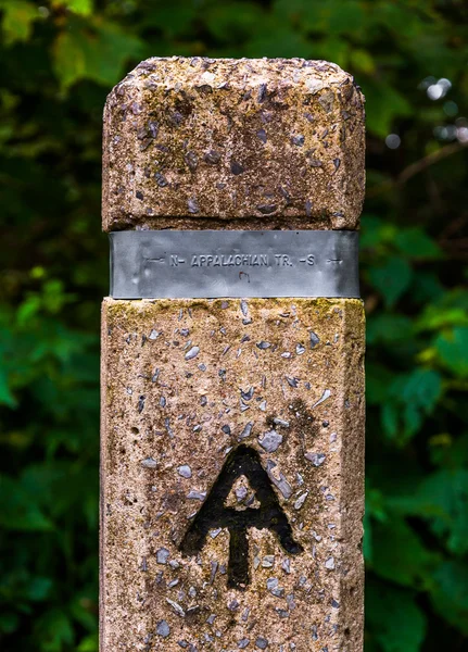 Trail marker for the Appalachian Trail in Shenandoah National Pa