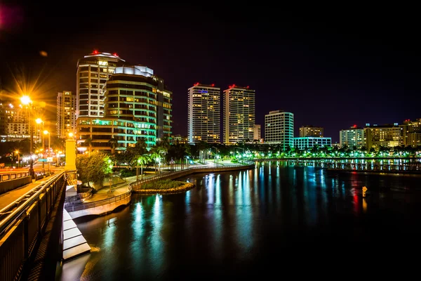 The West Palm Beach skyline seen from the Royal Palm Bridge at n