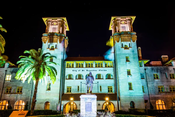 The Lightner Museum at night in St. Augustine, Florida.