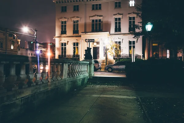 The Thomas-Jencks-Gladding House at night in Mount Vernon, Balti