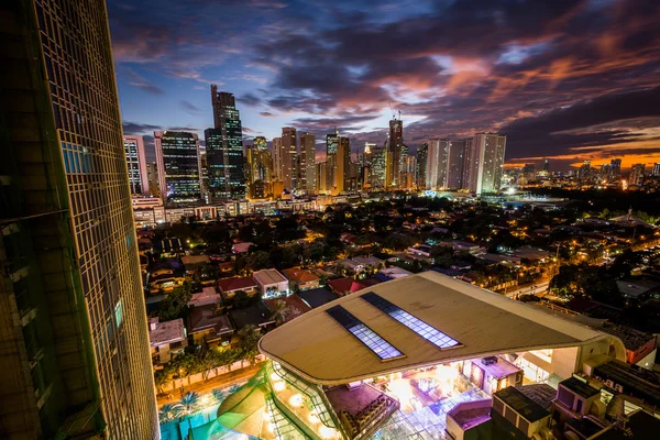 View of the skyline of Makati at sunset, in Metro Manila, The Ph