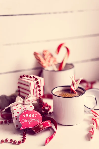 Christmas decoration with hot chocolate mug