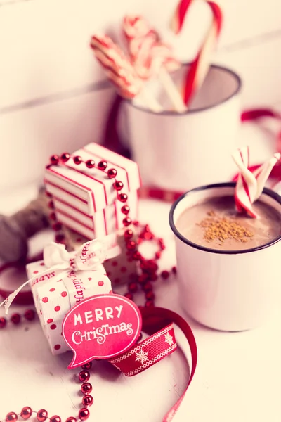 Christmas decoration with hot chocolate mug