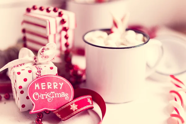 Christmas decoration with hot chocolate mug