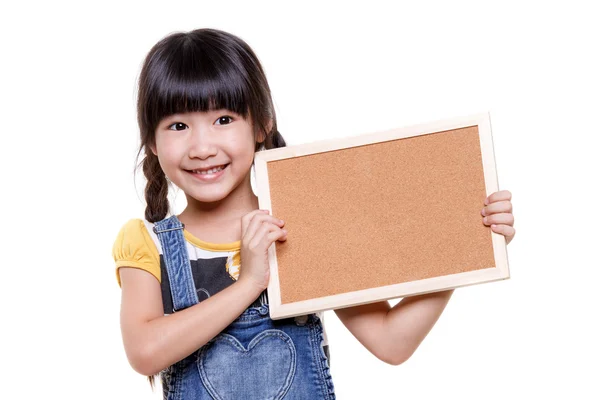 Asian girl with empty board