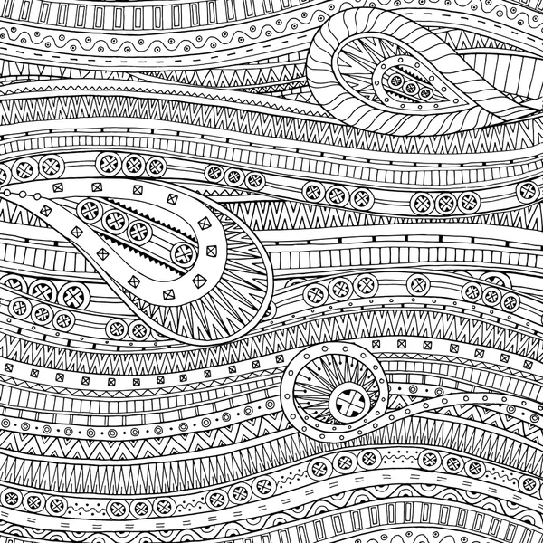 Doodle pattern with doodles and ethnic pattern.